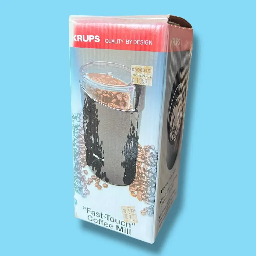 Krups Coffee Mill Grinder Black F203 Fast Touch 160 Watts Vintage New
